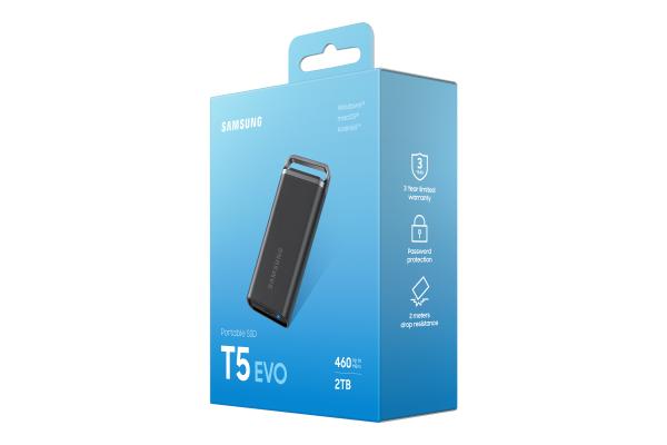 Samsung Portable SSD T5 EVO 2TB – externe SSD USB 3.2 Gen1 USB-C schwarz